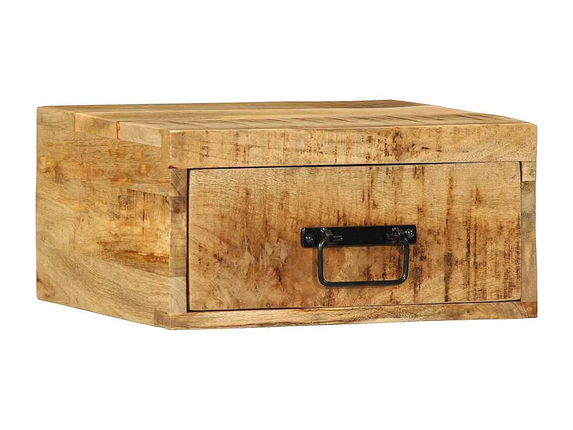 Mesitas de noche | Mesilla de noche de pared 2 uds madera maciza de mango rugosa