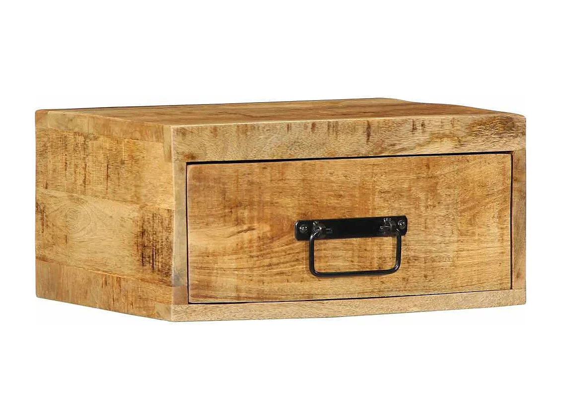 Mesitas de noche | Mesilla de noche de pared 2 uds madera maciza de mango rugosa
