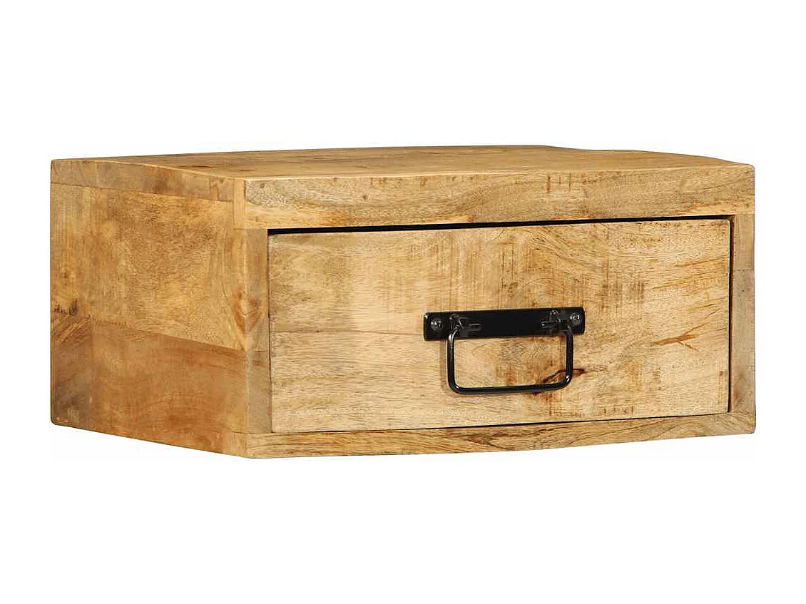 Mesitas de noche | Mesilla de noche de pared 2 uds madera maciza de mango rugosa