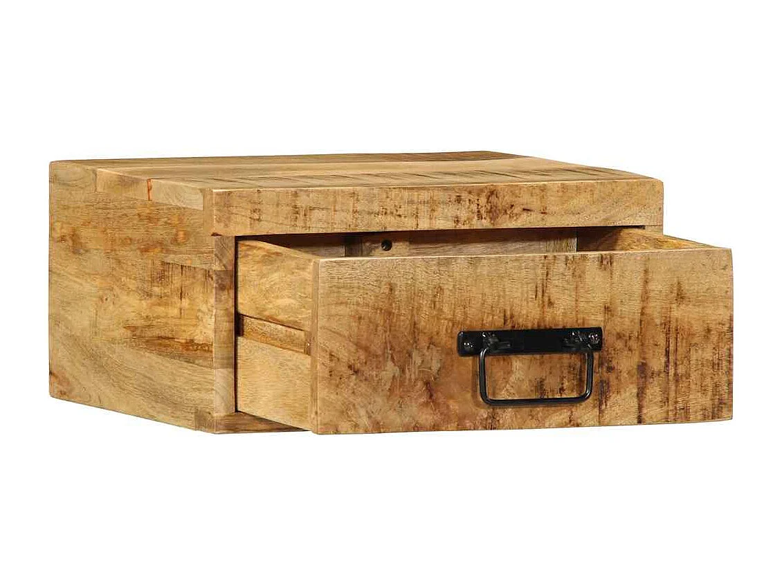 Mesitas de noche | Mesilla de noche de pared 2 uds madera maciza de mango rugosa