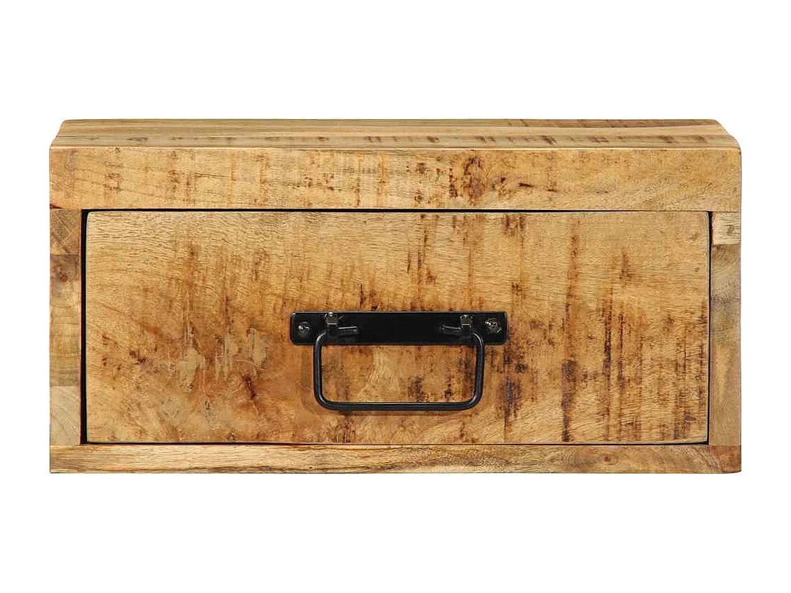 Mesitas de noche | Mesilla de noche de pared 2 uds madera maciza de mango rugosa
