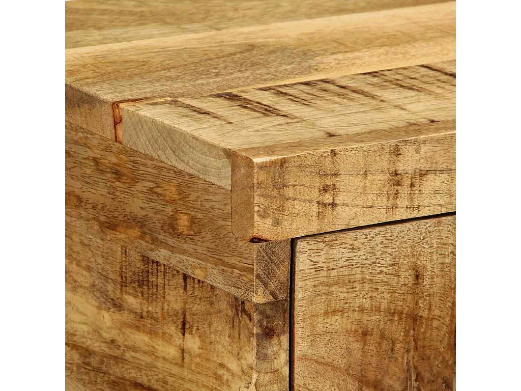 Mesitas de noche | Mesilla de noche de pared 2 uds madera maciza de mango rugosa