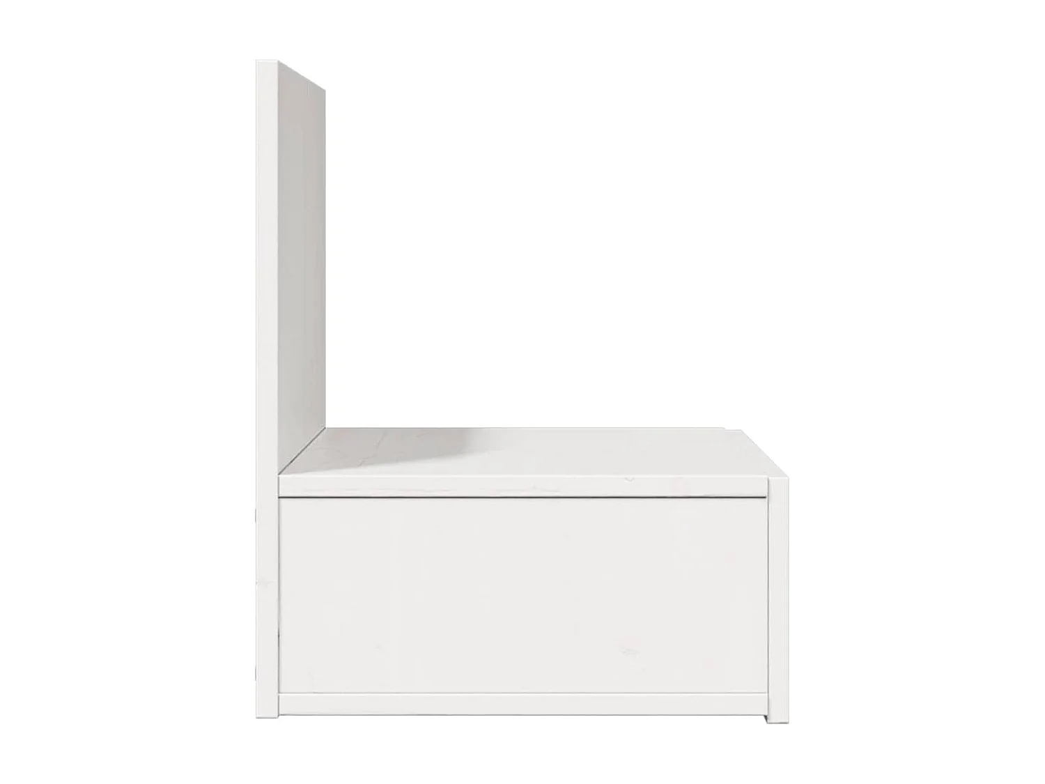 Mesa de Noche | Mesa auxiliar Blanco 42x32.5x40 cm Madera maciza de pino