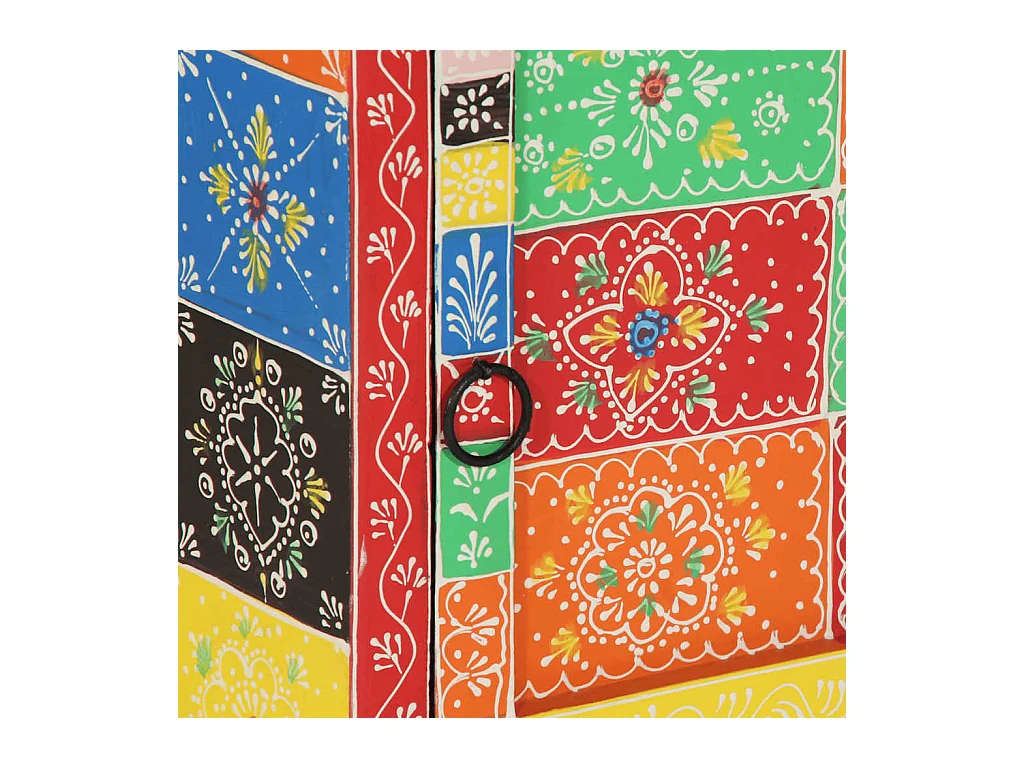 Mesa de cabeceira 2 peças multicor madeira de mangueira maciça