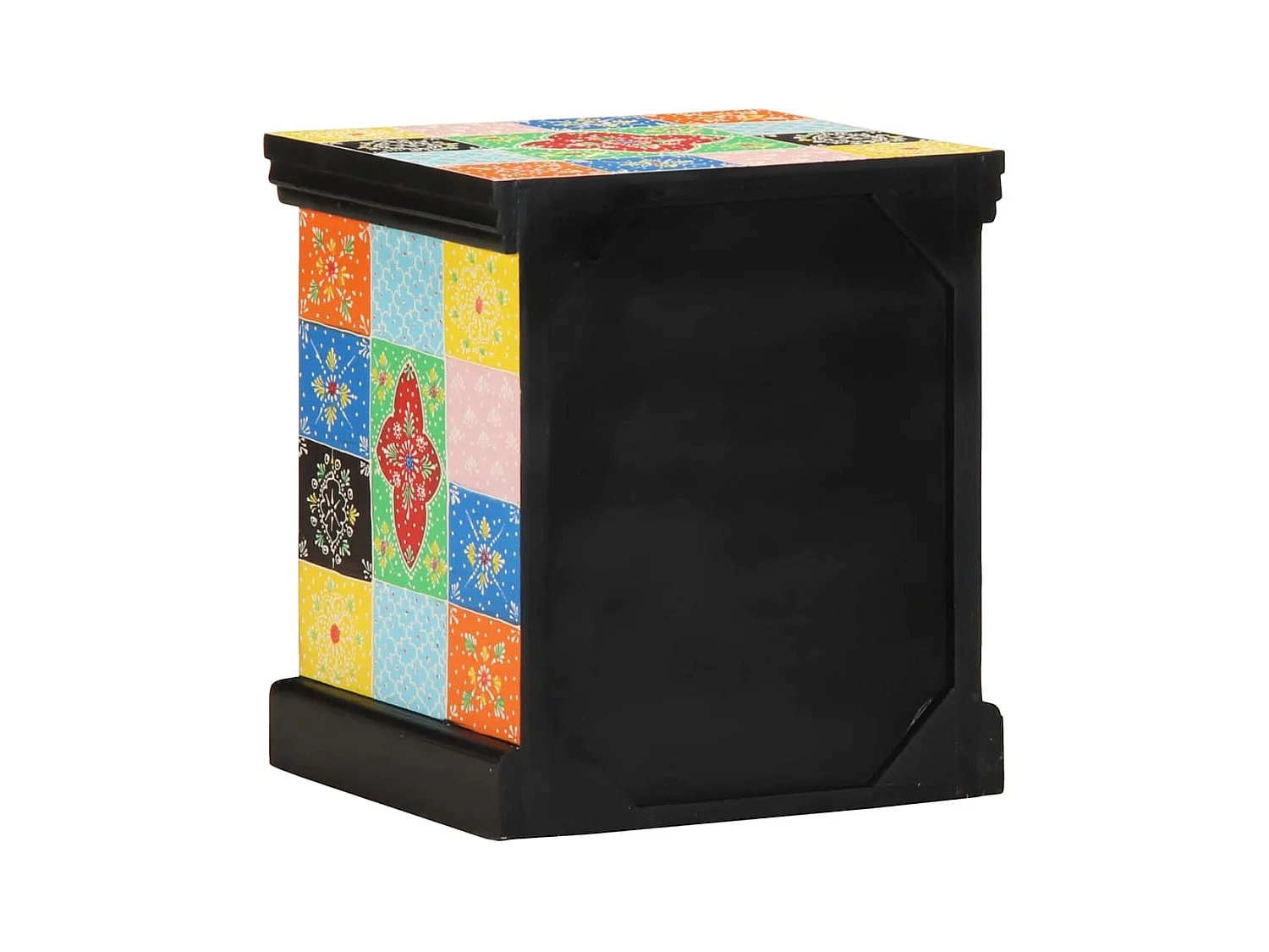 Mesilla de noche | Mesita de noche 2 uds Multicolor 40x35x45cm Madera maciza Mango