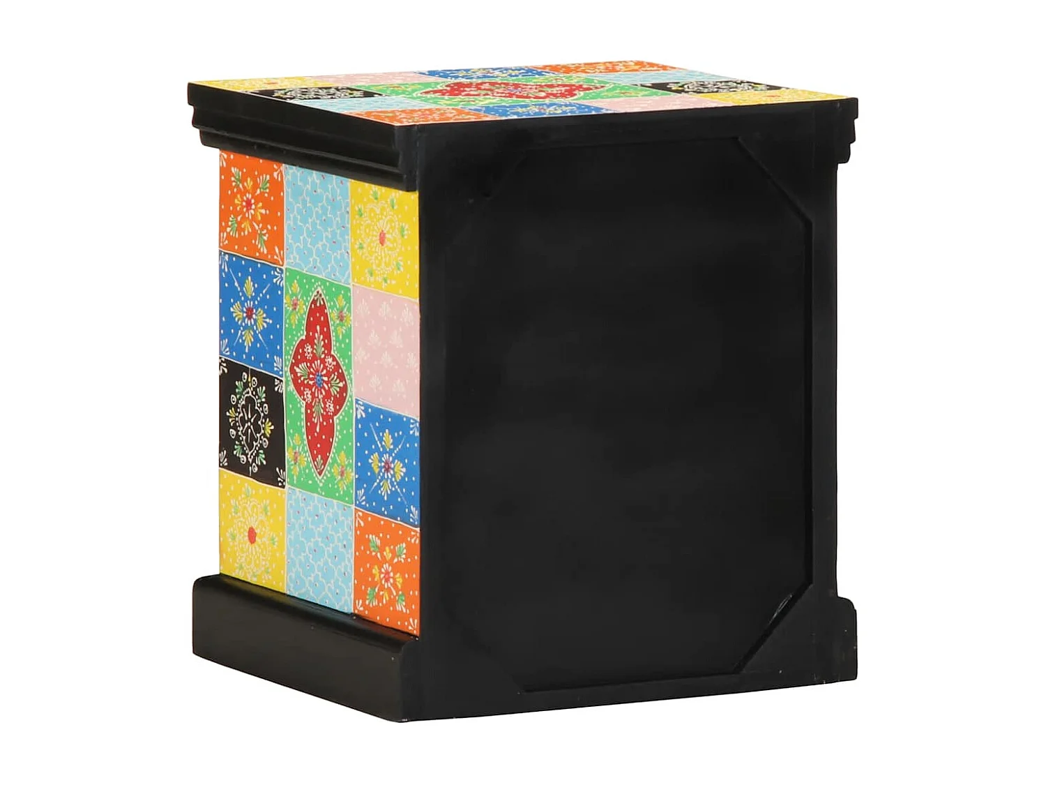 Mesilla de noche | Mesita de noche 2 uds Multicolor 40x35x45cm Madera maciza Mango