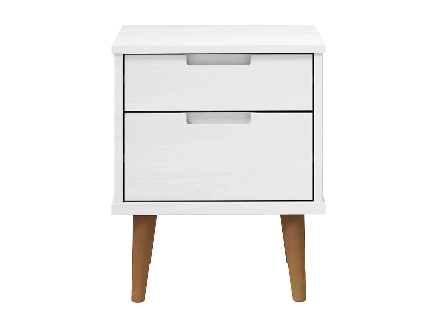 Table de chevet-Table d'appoint MOLDE Blanc 40x35x48 cm Bois de pin massif