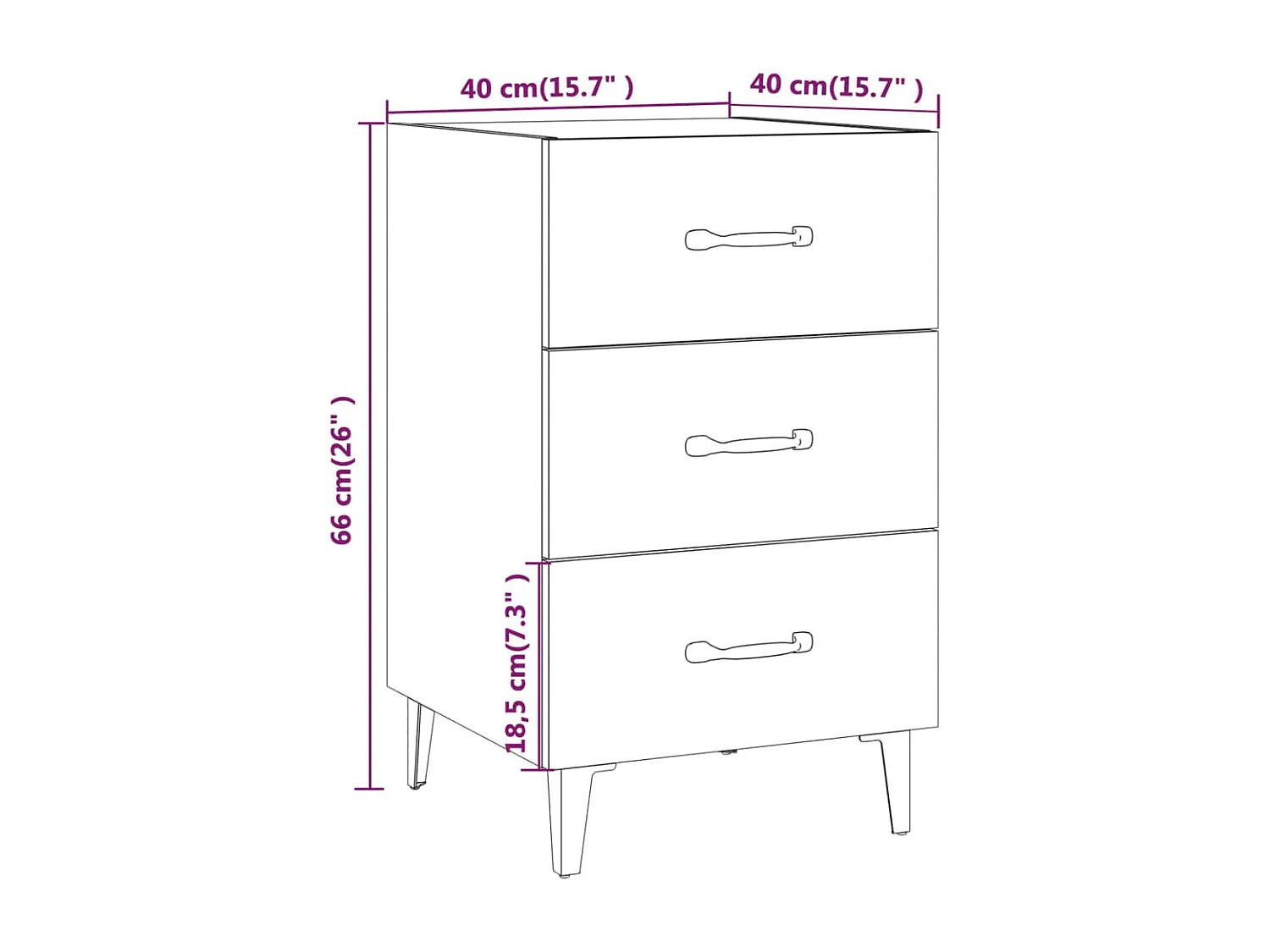 Nachttisch-Beistelltisch Sonoma-Eiche 40x40x66 cm Holzwerkstoff SHL32295