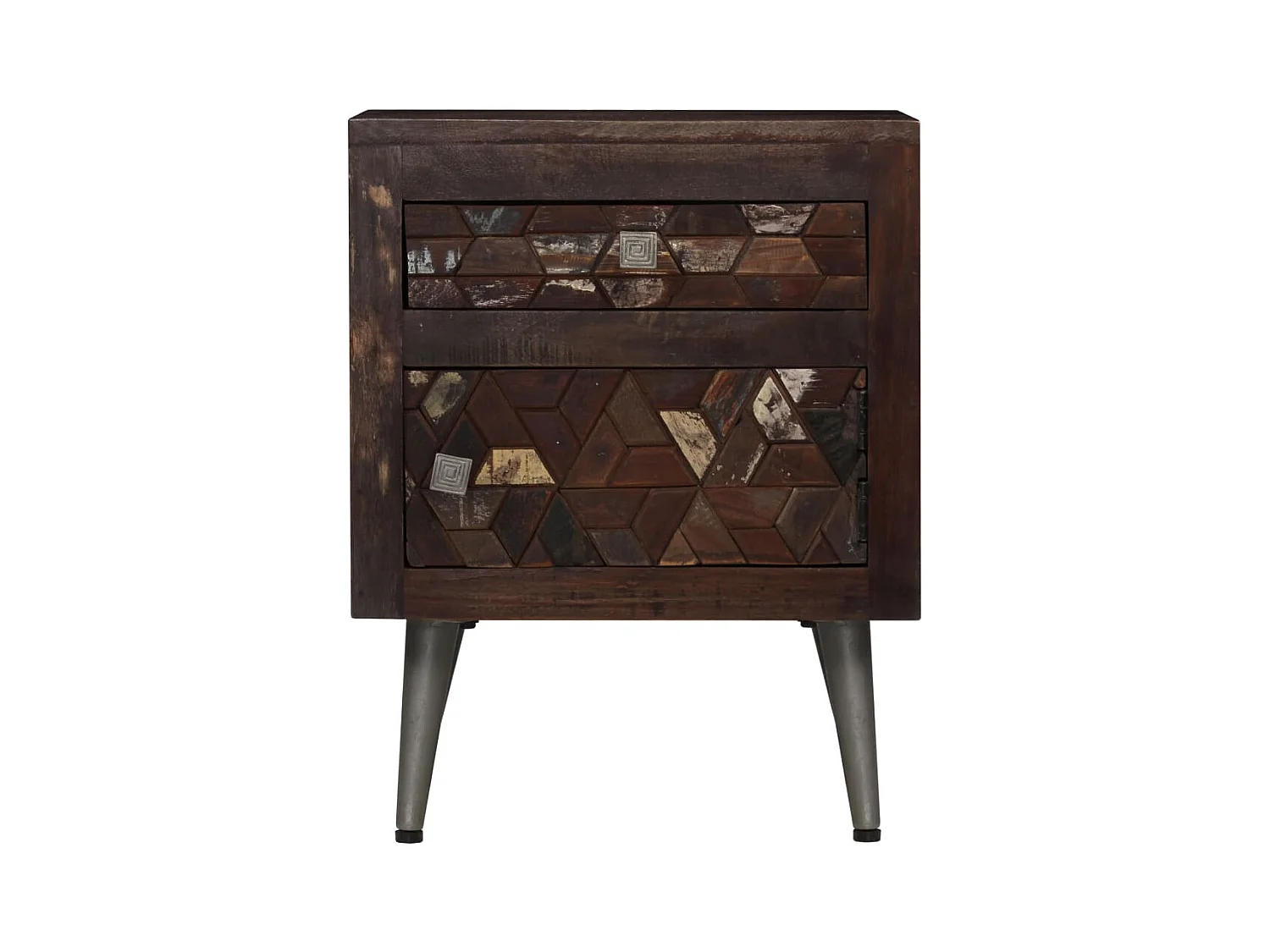 Mesita de noche | Mesilla de noche de madera maciza reciclada 40x30x50 cm