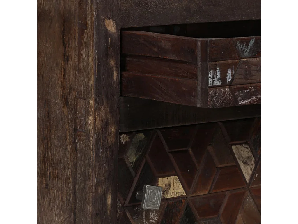 Mesita de noche | Mesilla de noche de madera maciza reciclada 40x30x50 cm