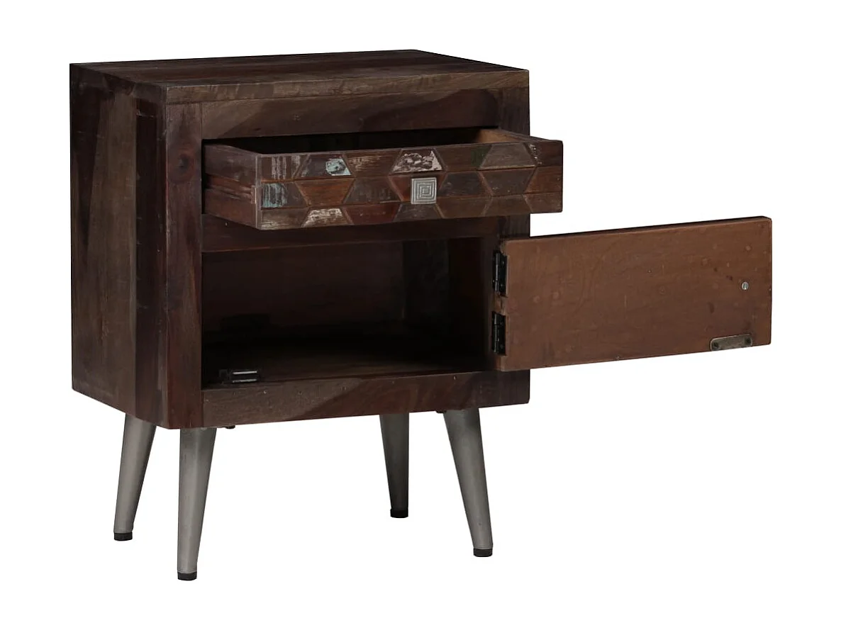 Nachttisch-Beistelltisch Altholz Massiv 40x30x50 cm SHL98445