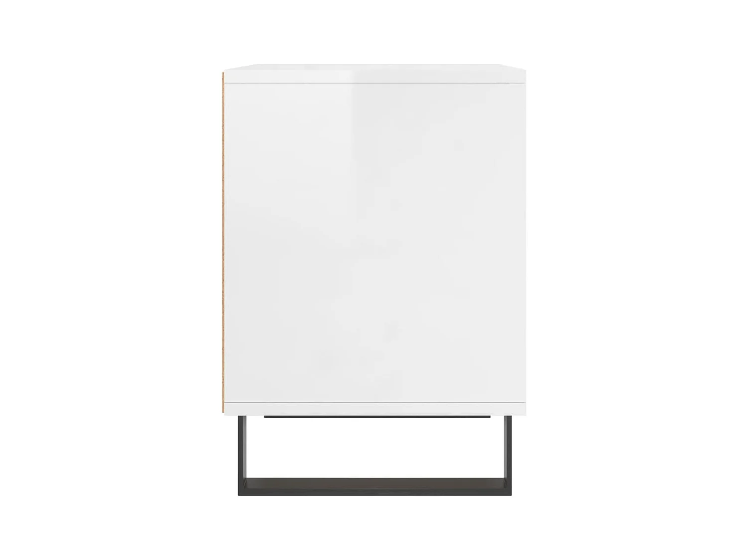 Pack de 2 Mesitas de noche | Mesilla de noche madera ingeniería blanco brillo 40x35x50 cm