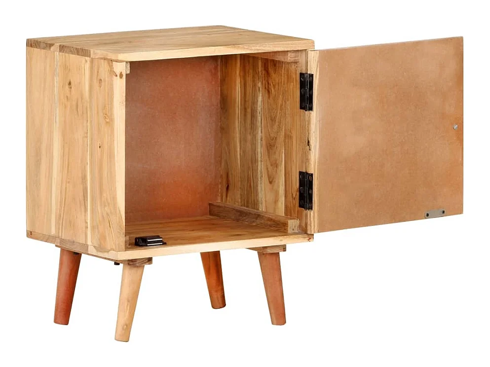 Mesita de noche | Mesilla de noche de madera maciza de acacia 40x30x50 cm