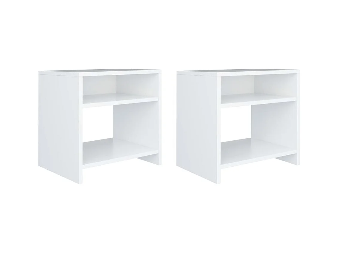 Mesitas de noche | Mesilla de noche 2 uds madera contrachapada blanco 40x30x40 cm