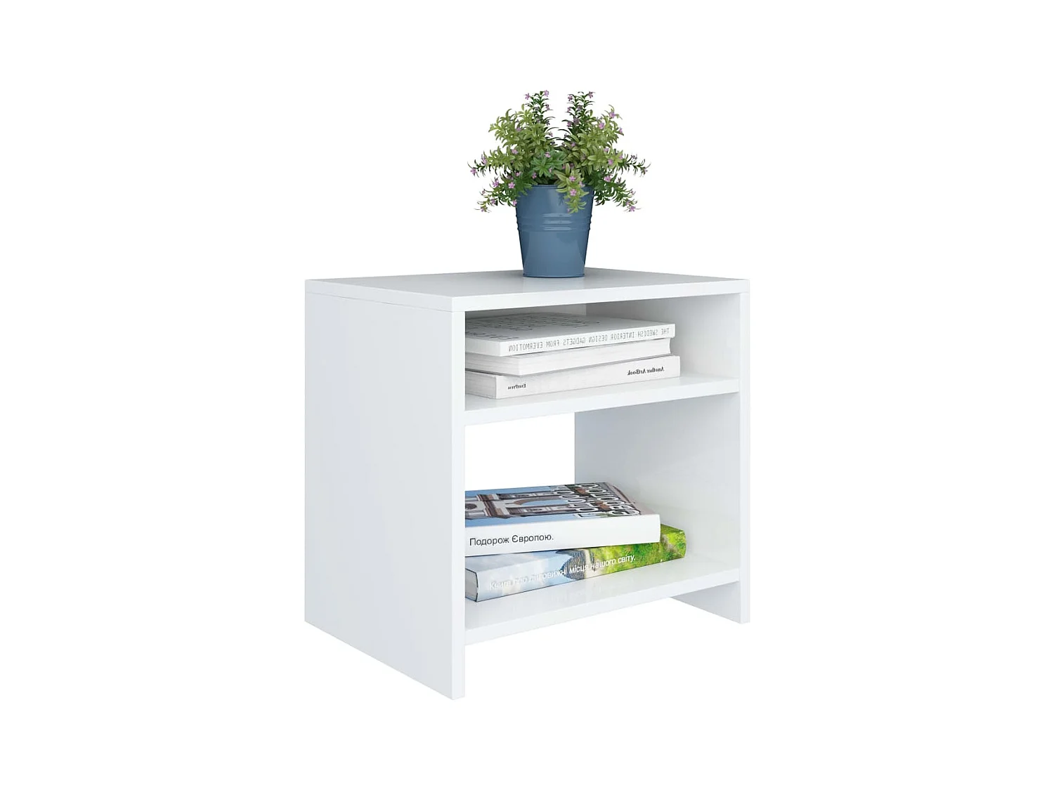 Mesitas de noche | Mesilla de noche 2 uds madera contrachapada blanco 40x30x40 cm