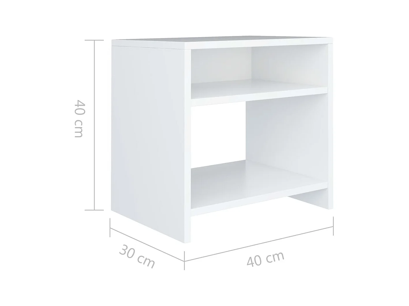 Mesitas de noche | Mesilla de noche 2 uds madera contrachapada blanco 40x30x40 cm
