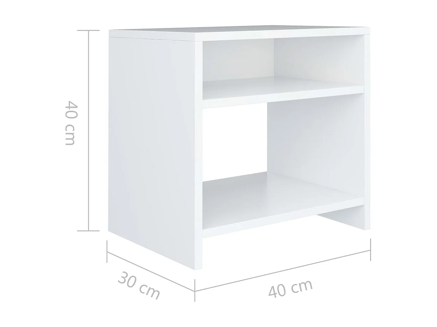 Nachttisch 2er Set-Beistelltisch Weiß 40x30x40 cm Holzwerkstoff SHL43094