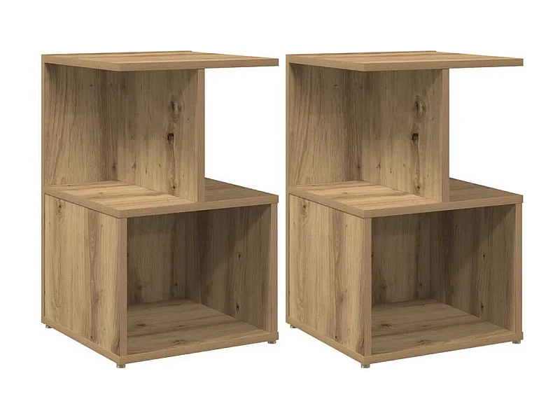 Mesitas de noche | Mesilla de noche 2 uds madera roble artisan 35x35x55 cm