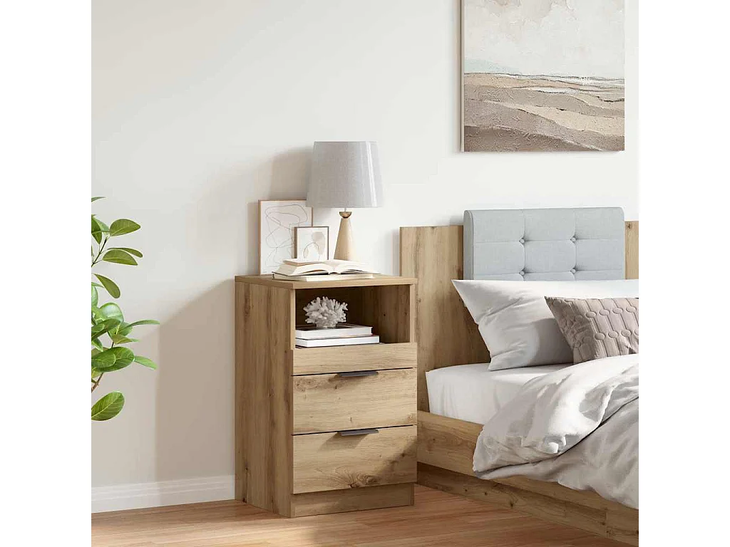 Nachttisch-Beistelltisch Artisan-Eiche 40x36x65 cm Holzwerkstoff SHL58966