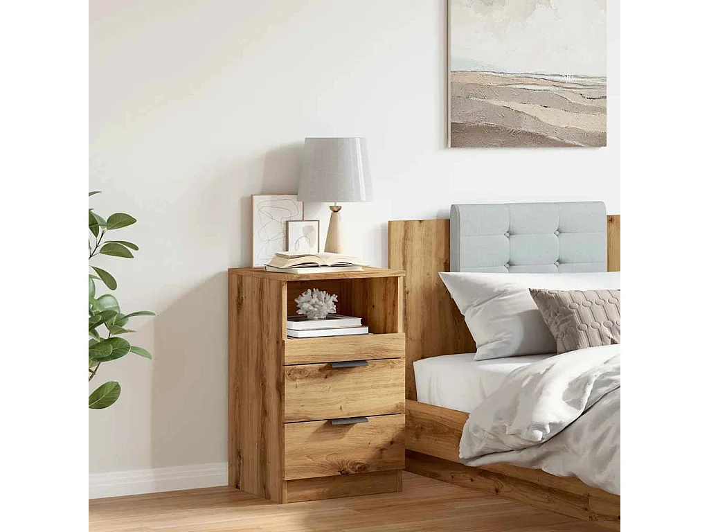 Nachttisch-Beistelltisch Artisan-Eiche 40x36x65 cm Holzwerkstoff SHL58966