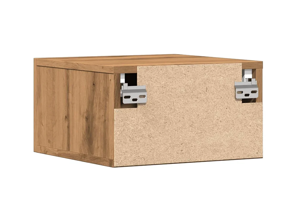 Mesita de noche | Mesilla de noche de pared color roble artisan 35x35x20 cm