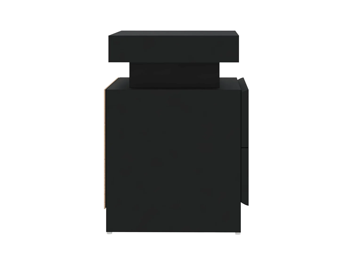 Mesita de noche | Mesilla de noche de aglomerado negro 45x35x52 cm