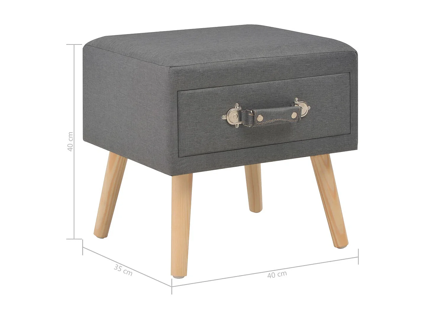 Nachttisch-Beistelltisch Dunkelgrau 40x35x40 Stoff SHL11113