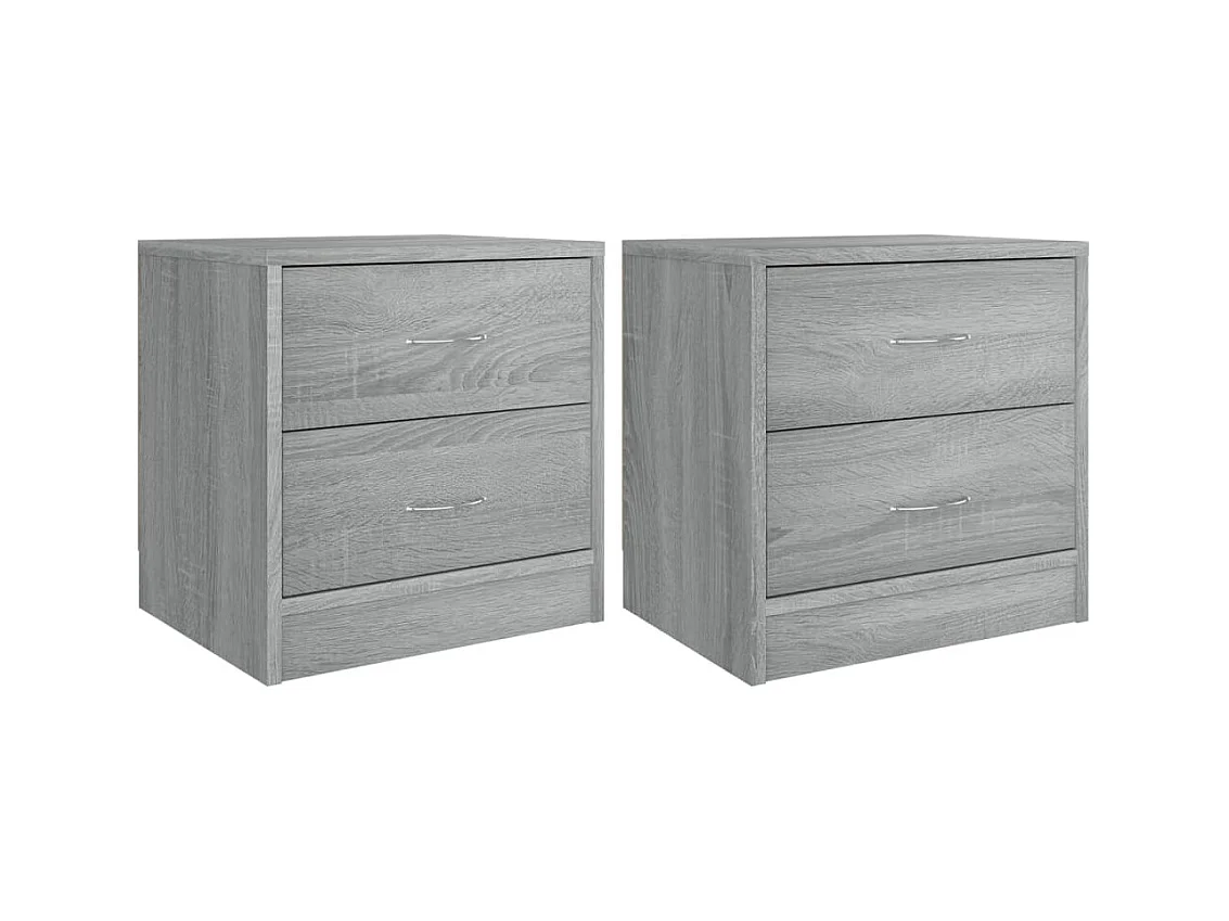 Mesitas de noche | Mesilla de noche 2 uds madera ingeniería gris Sonoma 40x30x40cm