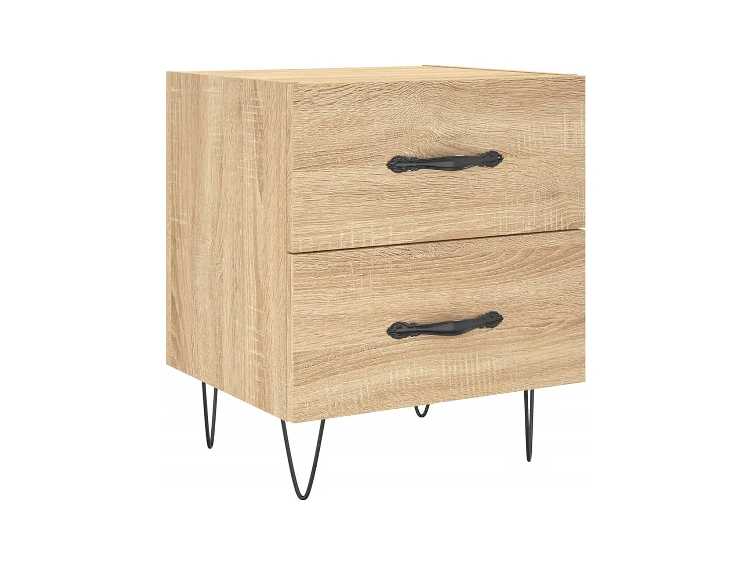 Mesita de noche | Mesilla de noche 2 uds. madera ingeniería roble Sonoma 40x35x47,5 cm