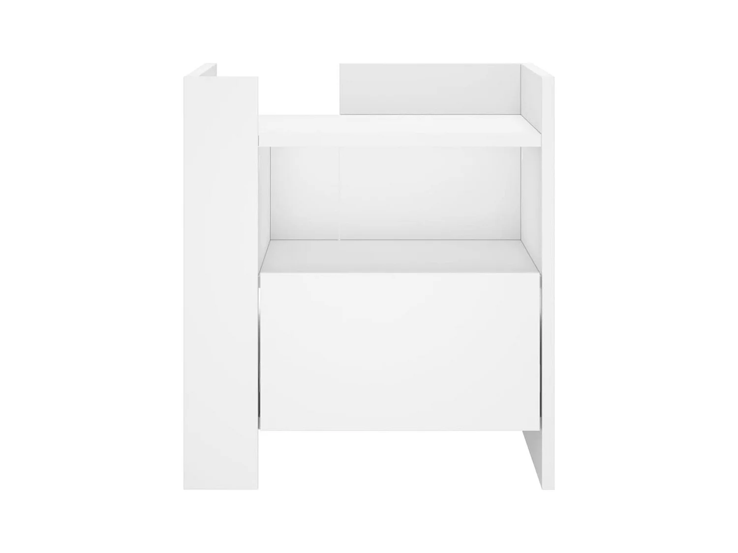 Table de chevet-Table d'appoint Compartiments ouverts blanc 45x50x50 cm bois d’ingénierie