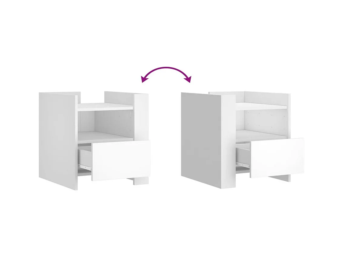 Table de chevet-Table d'appoint Compartiments ouverts blanc 45x50x50 cm bois d’ingénierie