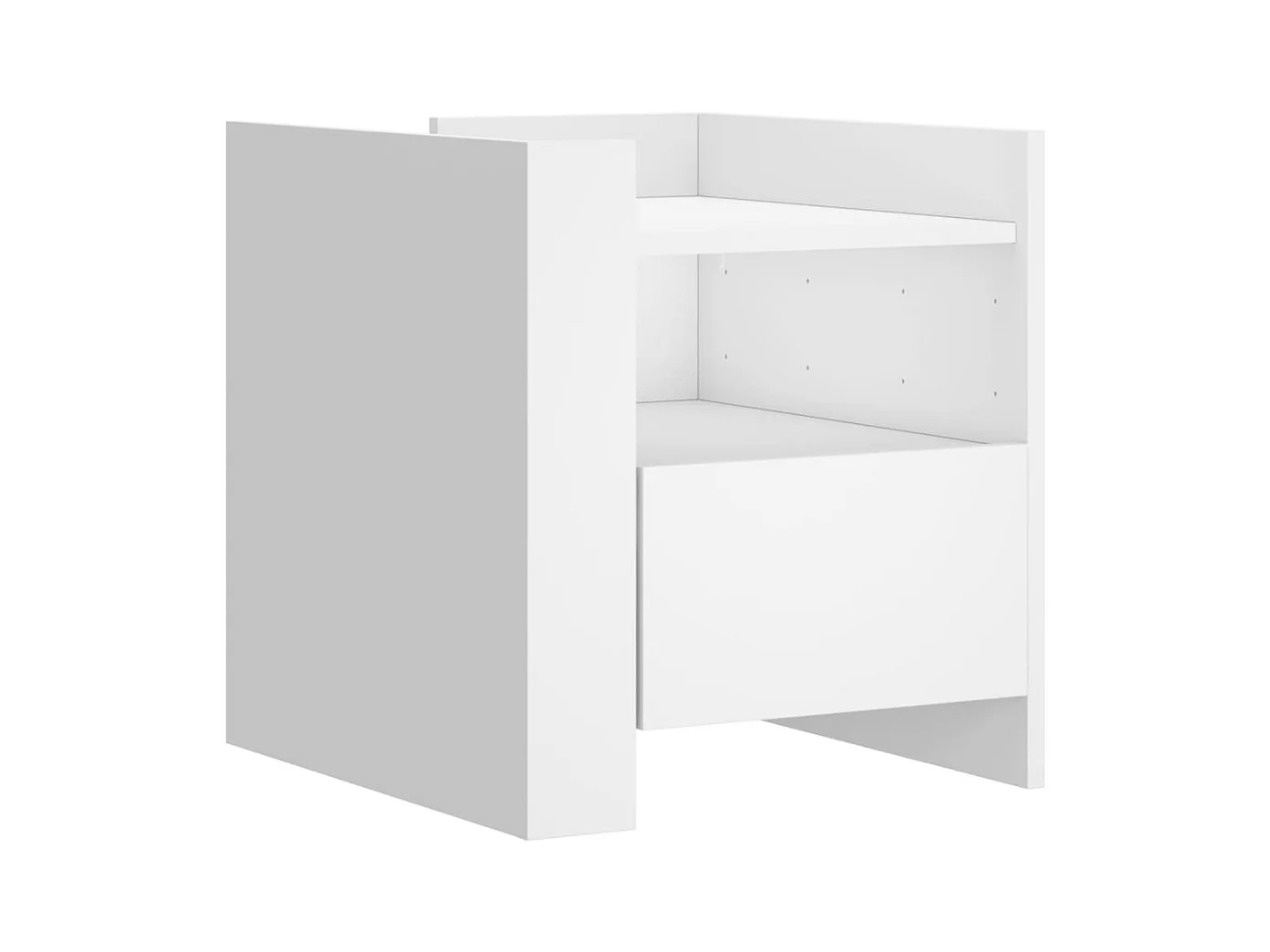 Mesita de noche | Mesilla de noche madera de ingeniería blanco 45x50x50 cm