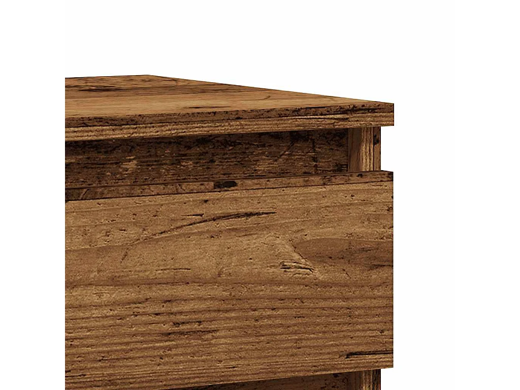 Nachttisch 2er Set-Beistelltisch-Nachttischkommode Altholz-Optik 40x35x50 cm Holzwerkstoff SHL391
