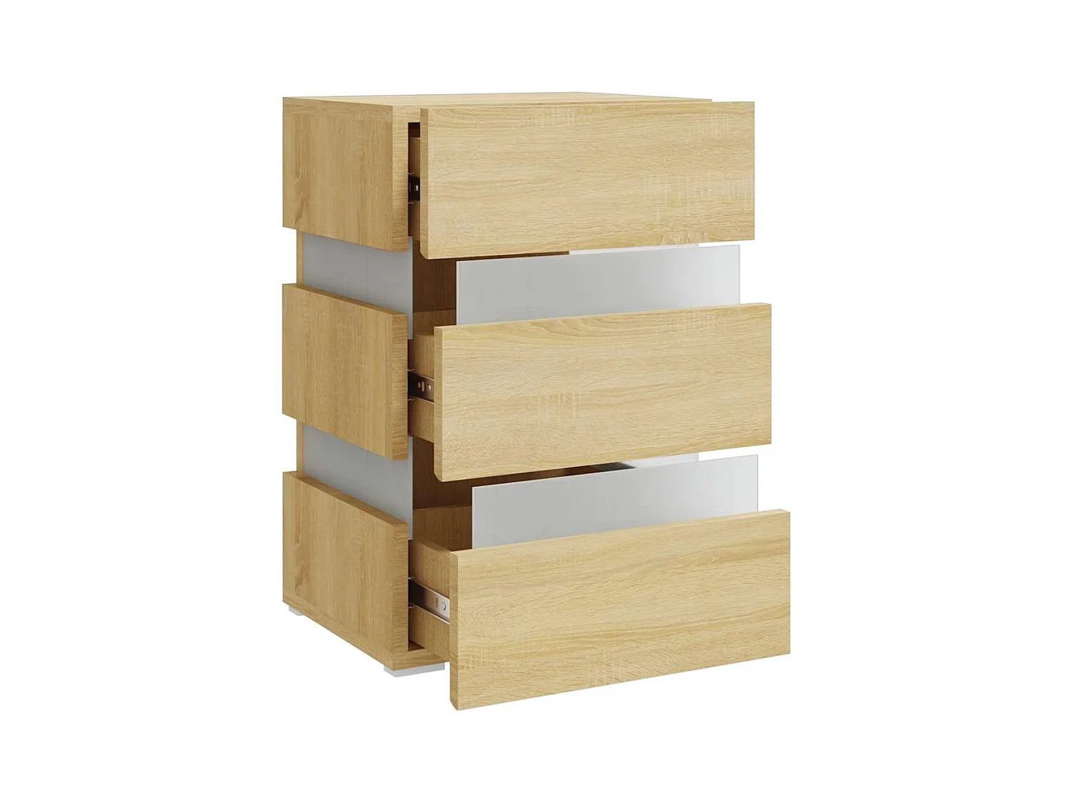 Table de chevet-Table d'appoint à LED chêne sonoma 45x35x67cm bois d'ingénierie