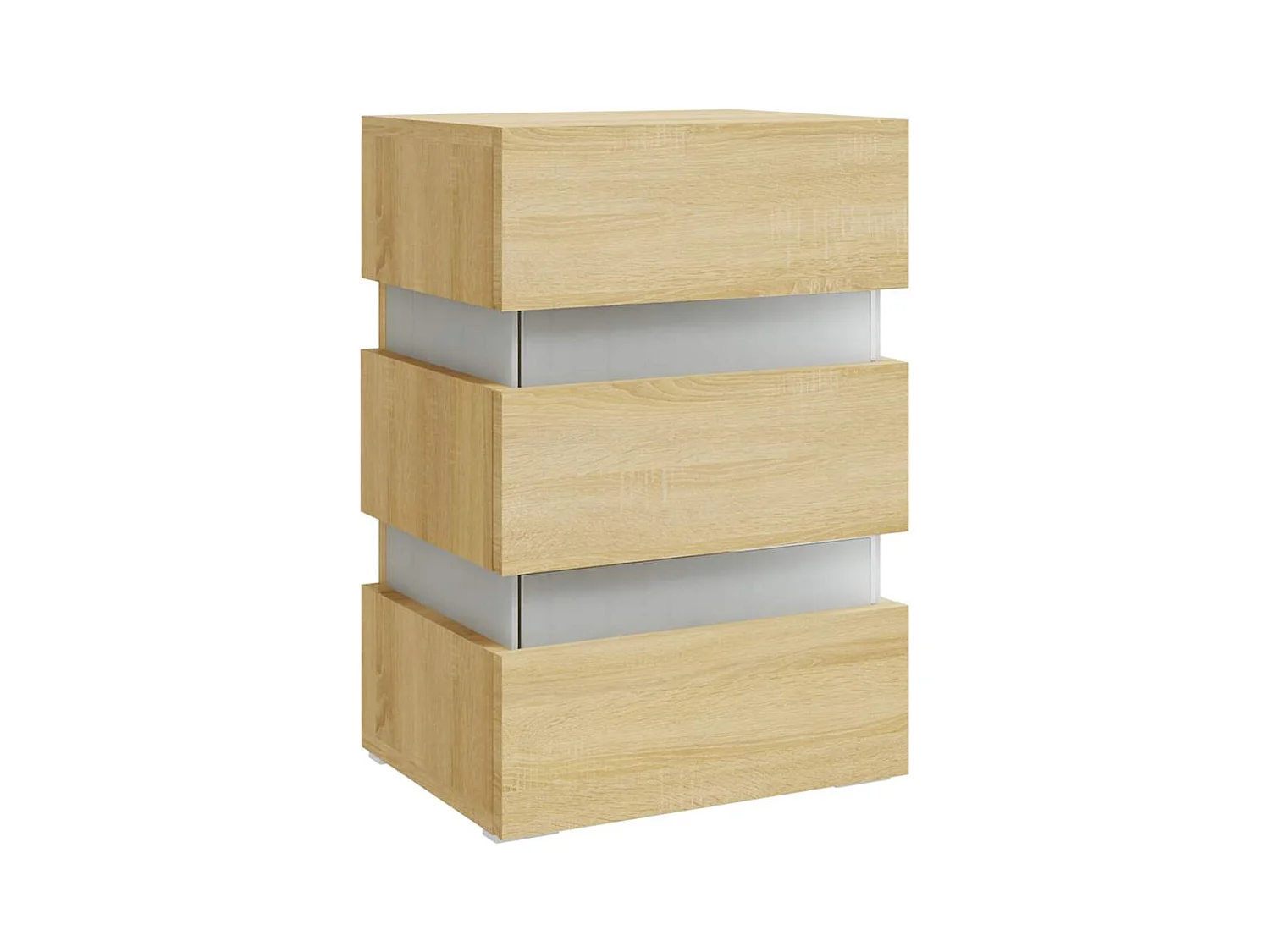 Table de chevet-Table d'appoint à LED chêne sonoma 45x35x67cm bois d'ingénierie