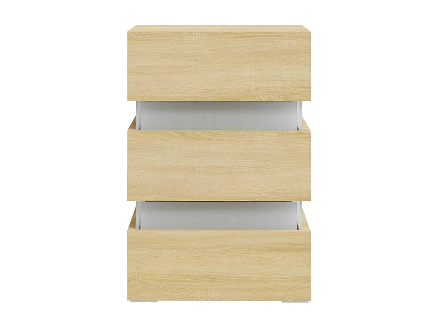 Table de chevet-Table d'appoint à LED chêne sonoma 45x35x67cm bois d'ingénierie