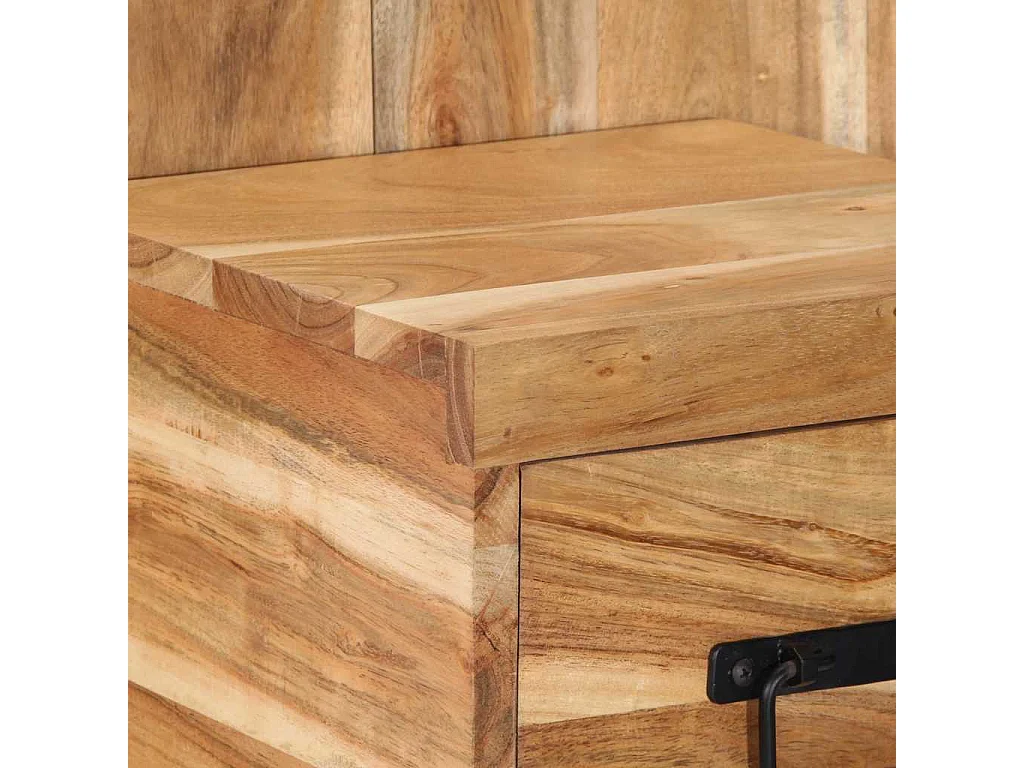 Mesita de noche | Mesilla de noche madera maciza de acacia 60x32x80 cm