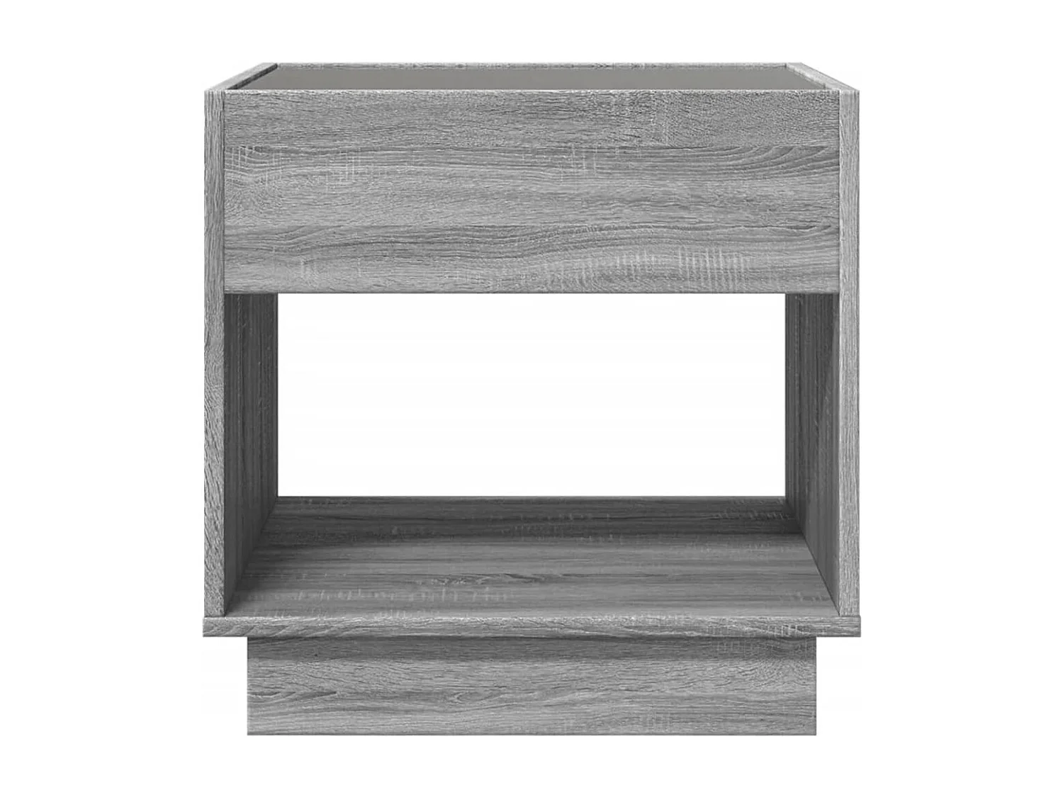 Table de chevet-Table d'appoint avec Éclairage LED infini sonoma gris 50x50x50 cm