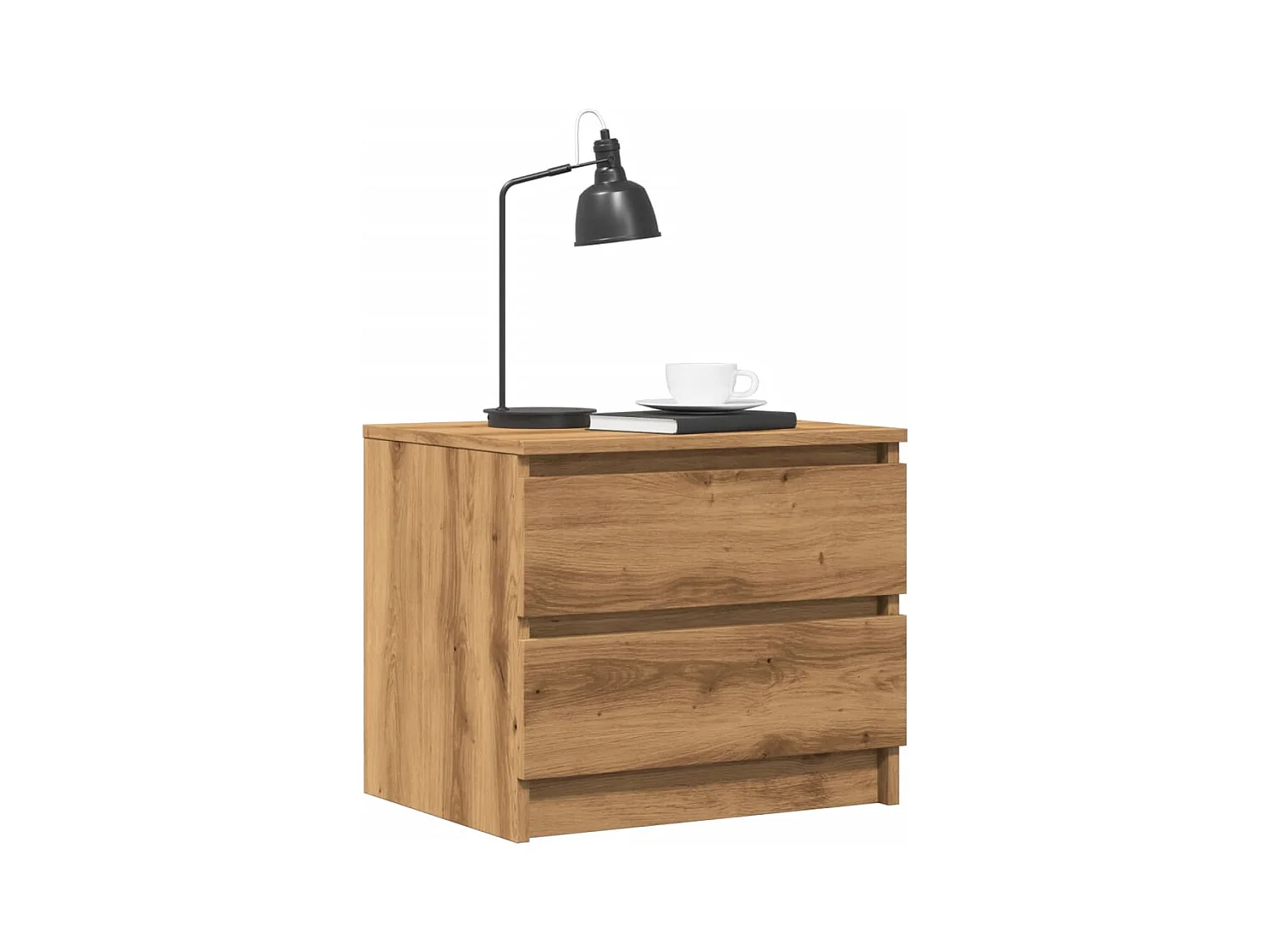 Mesa de Cabeceira Moderna 2 peças derivados de madeira carvalho artisiano