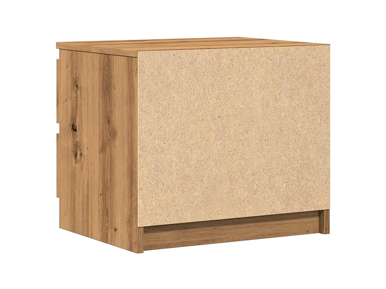 Mesa de Cabeceira Moderna 2 peças derivados de madeira carvalho artisiano