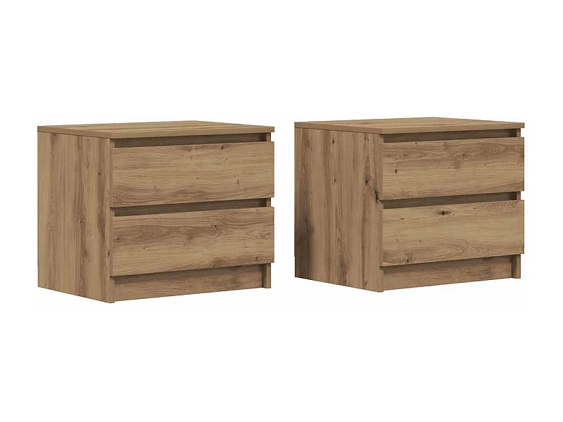 Tables de chevet lot de 2 avec rangement chêne artisanal 50x40x43.5cm bois ingénierie