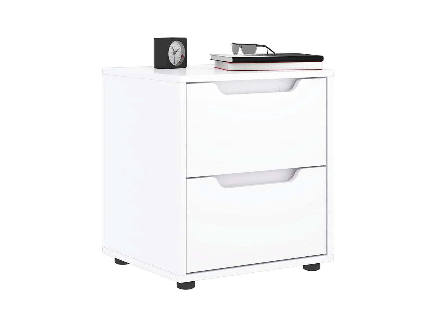 Table de chevet-Table d'appoint-Table de nuit VISNES blanc 45x40x50 cm bois d'ingénierie