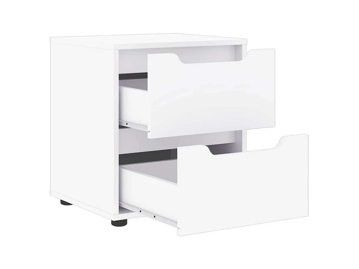 Mesilla de noche | Mesita de noche VISNES blanca 45x40x50 cm madera de ingeniería