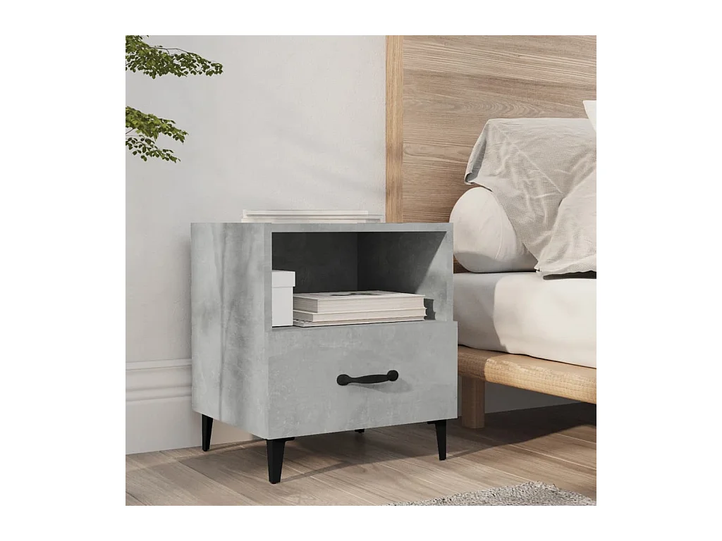 Mesita de noche | Mesilla de noche madera contrachapada gris hormigón