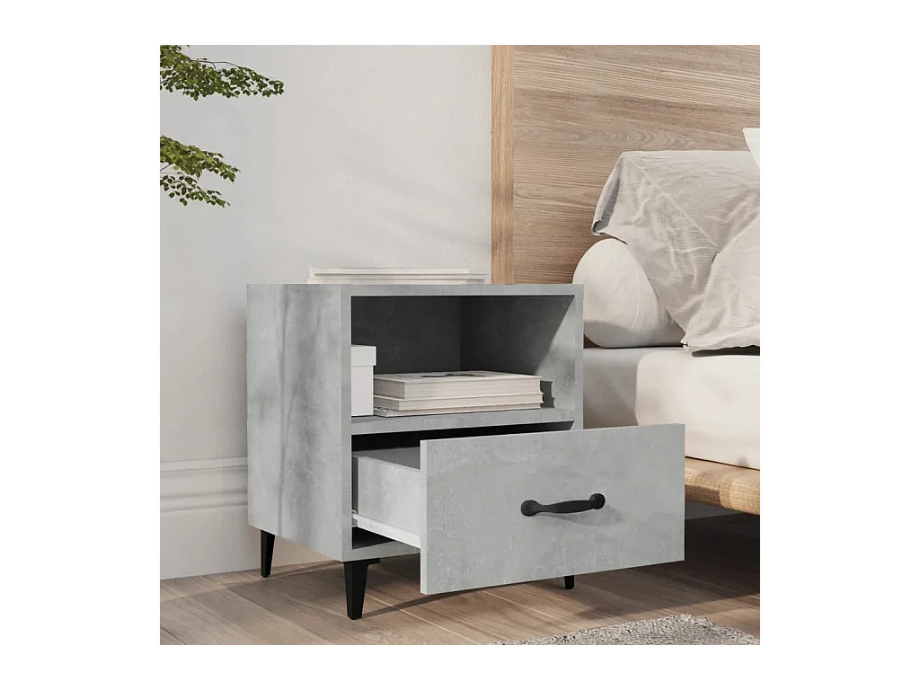 Mesita de noche | Mesilla de noche madera contrachapada gris hormigón