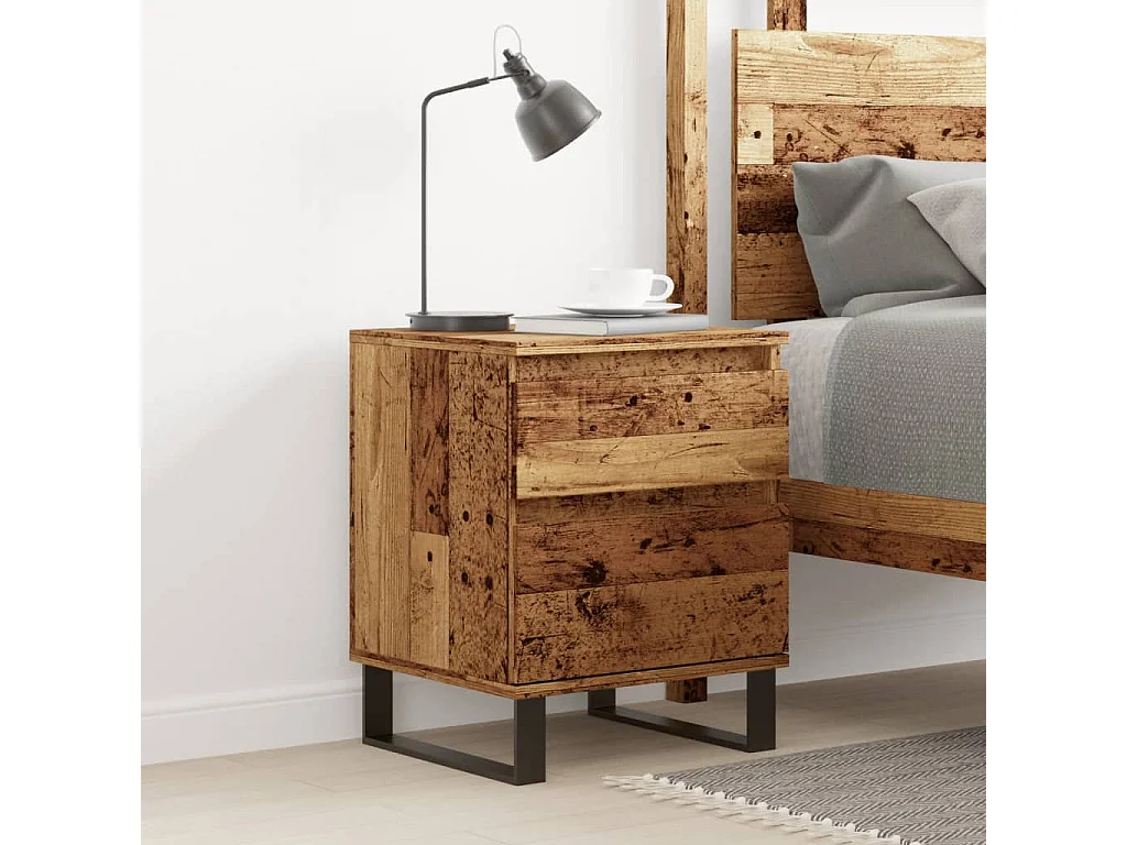 Nachttisch-Beistelltisch Altholz-Optik 40x35x50 cm Holzwerkstoff SHL96783