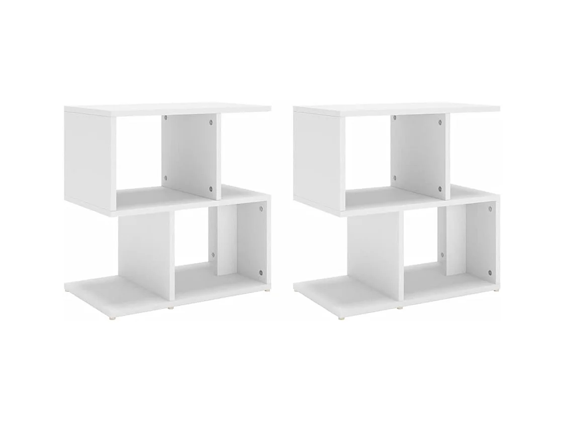 Tables de chevet-Tables de nuit 2 pcs blanc 50x30x51,5 cm bois d'ingénierie
