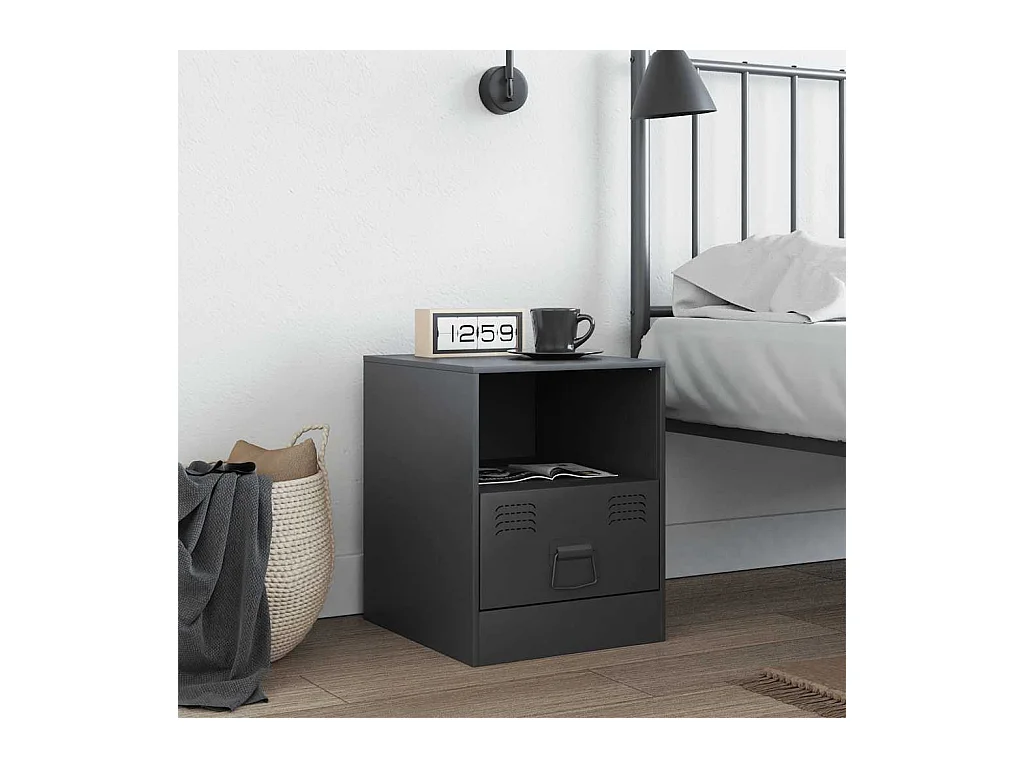 Table de chevet Étroite-Table d'appoint-Table de nuit anthracite 34,5x39x44 cm acier