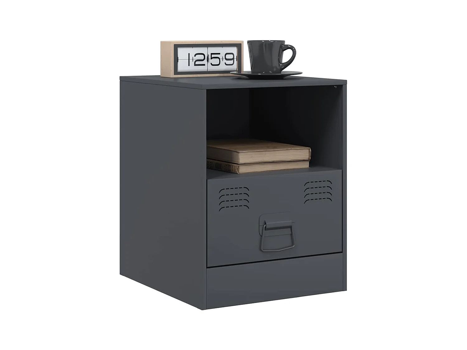 Table de chevet Étroite-Table d'appoint-Table de nuit anthracite 34,5x39x44 cm acier