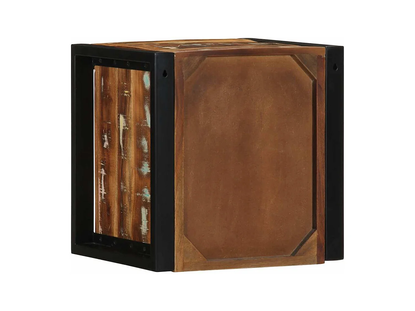 Mesilla de noche | Mesita de noche multicolor 40x35x40 cm madera maciza reciclada